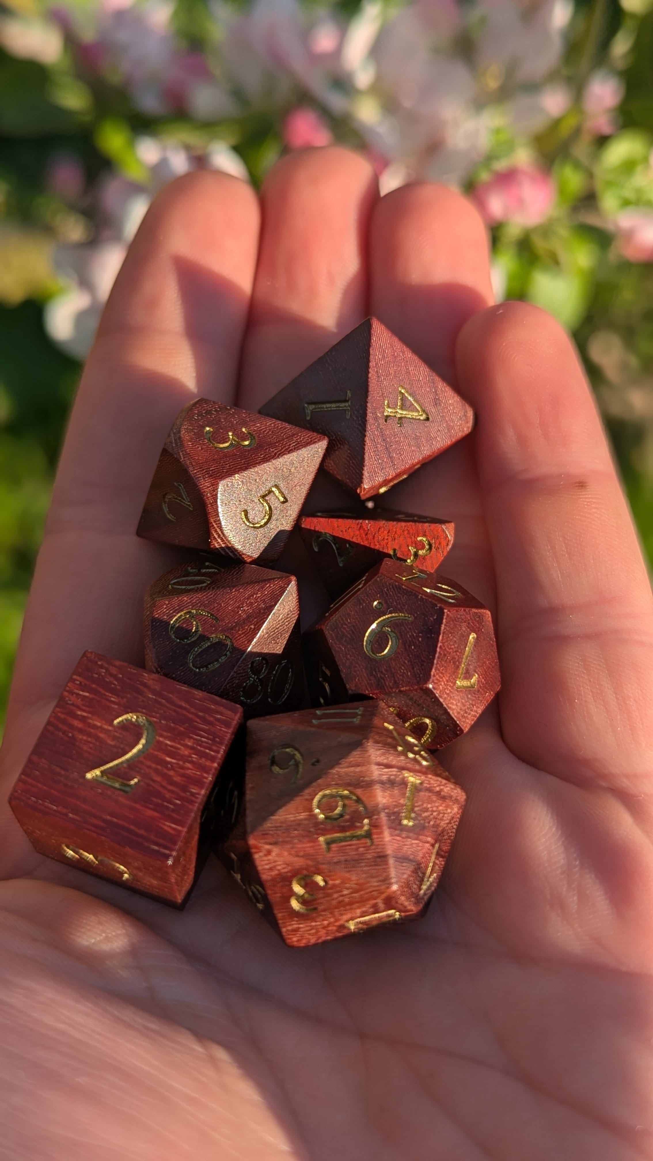 NordicDice Liquid dice Mørke træ rollespilsterninger - 7 stk