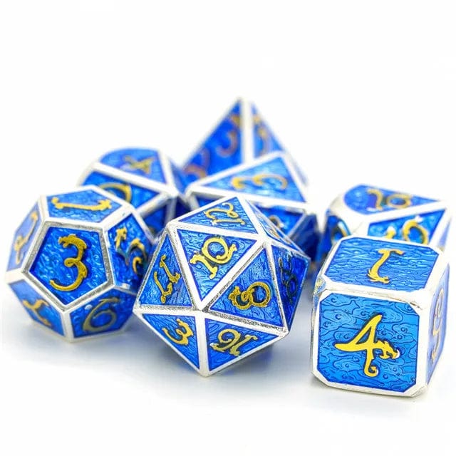 NordicDice Metal terninger Dragon protector rollespilsterningesæt