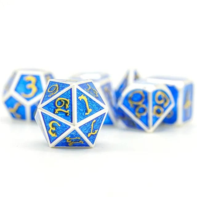 NordicDice Metal terninger Dragon protector rollespilsterningesæt