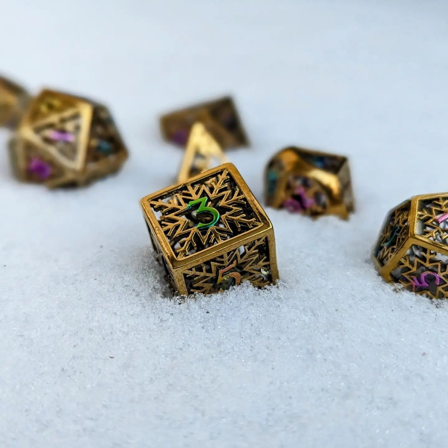 NordicDice Metal terninger Hul Snefnug Dice af Metal - rollespilsterninger