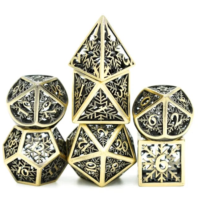 NordicDice Metal terninger Bronze Hul Snefnug Dice af Metal - rollespilsterninger