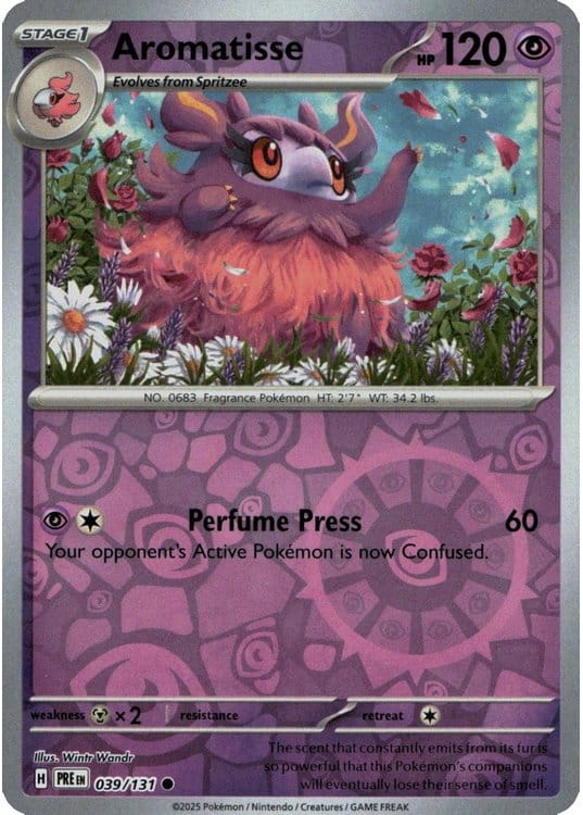 NordicDice Pkm Singles Aromatisse - Prismatic Evolutions Pokemon Card English