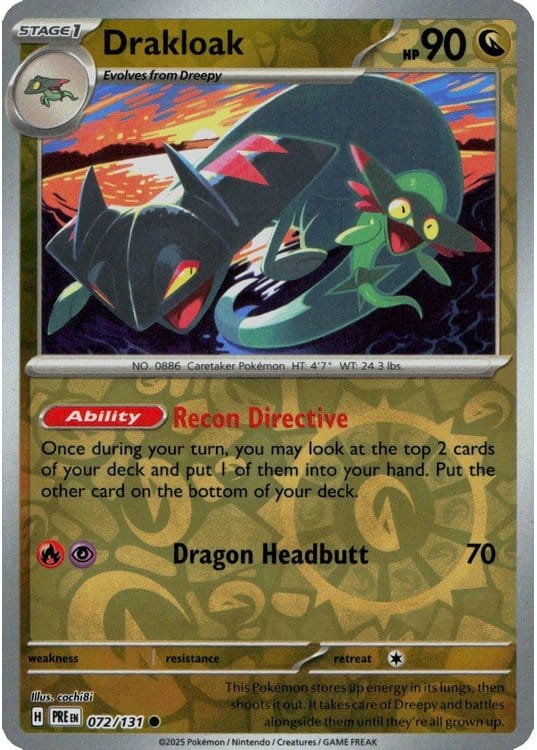 NordicDice Pkm Singles Drakloak - Prismatic Evolutions Pokemon Card English