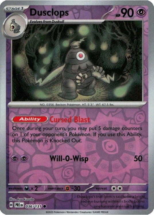 NordicDice Pkm Singles Dusclops - Prismatic Evolutions Pokemon Card English