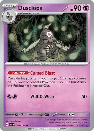 NordicDice Pkm Singles Dusclops - Prismatic Evolutions Pokemon Card English