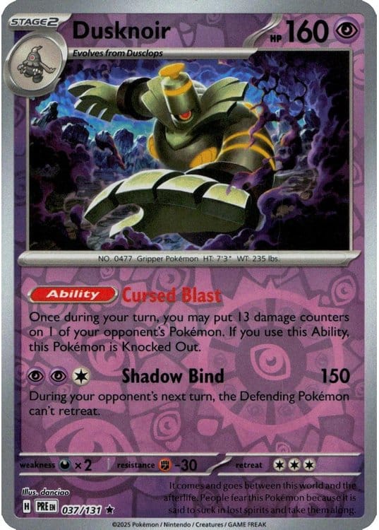 NordicDice Pkm Singles Dusknoir - Prismatic Evolutions Pokemon Card English