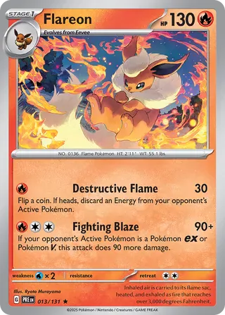 NordicDice Pkm Singles Flareon - Prismatic Evolutions Pokemon Card English