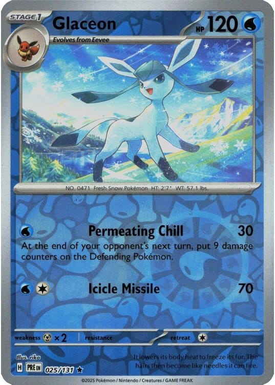 NordicDice Pkm Singles Glaceon - Prismatic Evolutions Pokemon Card English