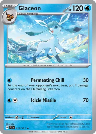 NordicDice Pkm Singles Glaceon - Prismatic Evolutions Pokemon Card English