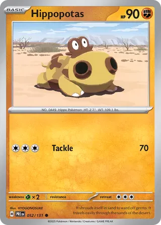 NordicDice Pkm Singles Hippopotas - Prismatic Evolutions Pokemon Card English