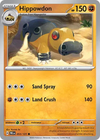 Hippowdon - Prismatic Evolutions Pokemon Card English