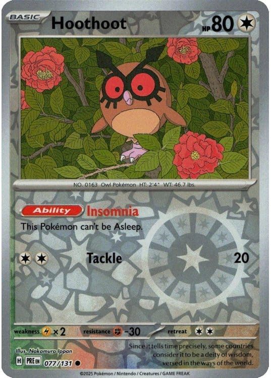 NordicDice Pkm Singles Hoothoot - Prismatic Evolutions Pokemon Card English