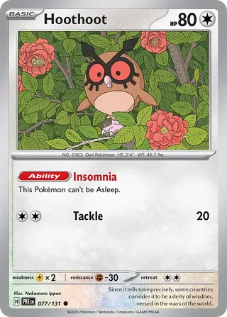 NordicDice Pkm Singles Hoothoot - Prismatic Evolutions Pokemon Card English