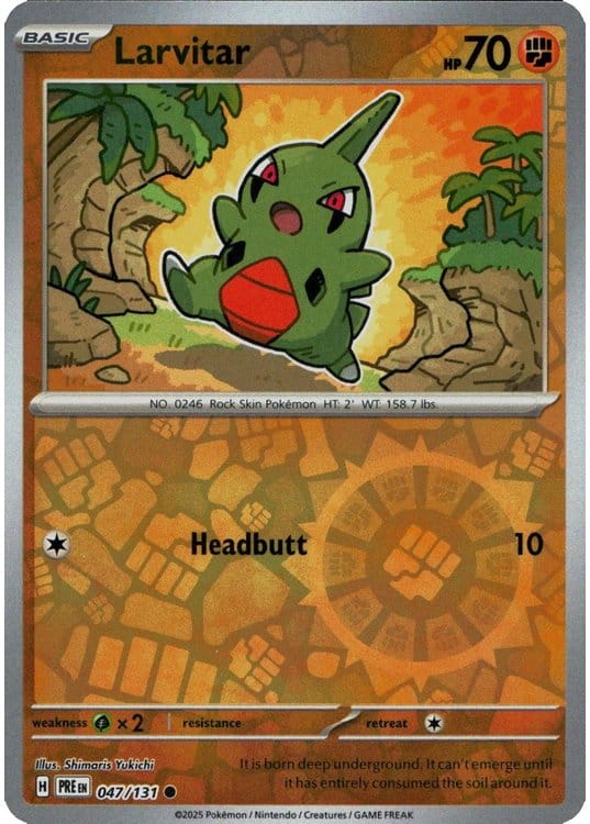 NordicDice Pkm Singles Larvitar - Prismatic Evolutions Pokemon Card English