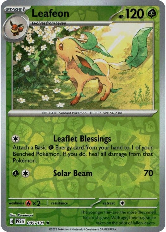 NordicDice Pkm Singles Leafeon - Prismatic Evolutions Pokemon Card English