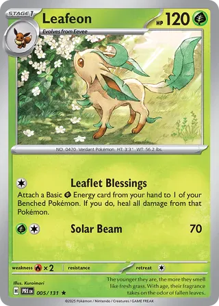 NordicDice Pkm Singles Leafeon - Prismatic Evolutions Pokemon Card English