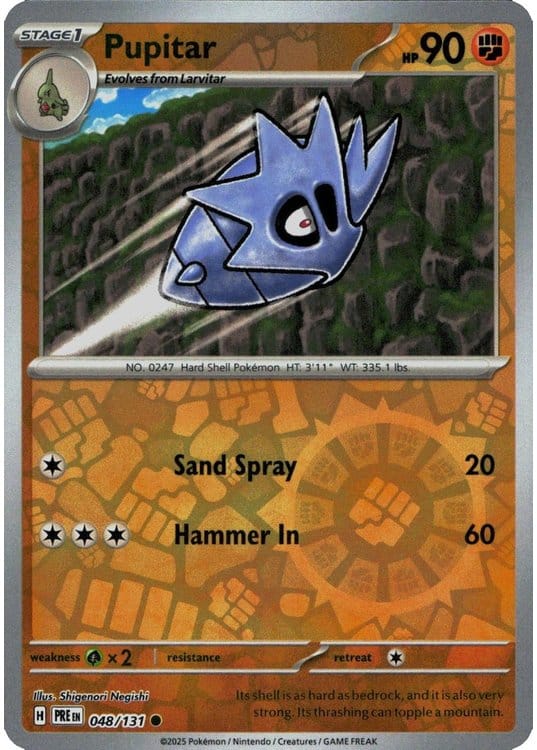 NordicDice Pkm Singles Pupitar - Prismatic Evolutions Pokemon Card English
