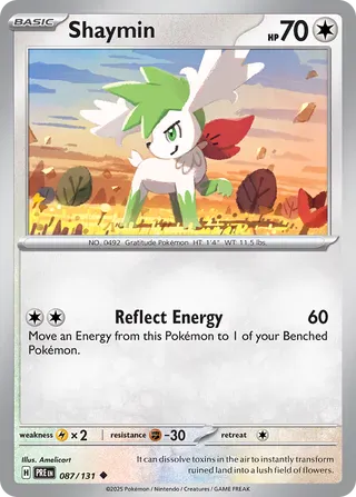 Shaymin - Prismatic Evolutions Pokemon Card English Shaymin - Prismatic Evolutions Pokemon Card English