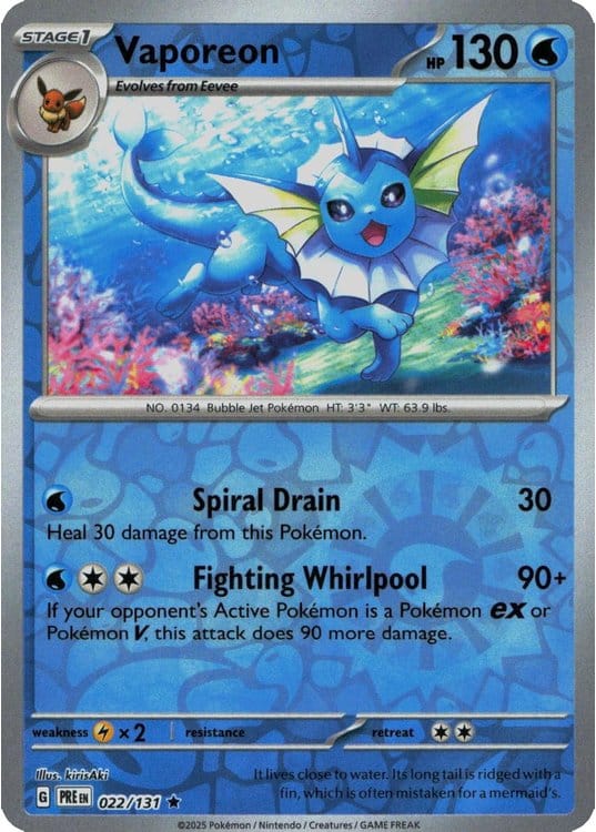 NordicDice Pkm Singles Vaporeon - Prismatic Evolutions Pokemon Card English