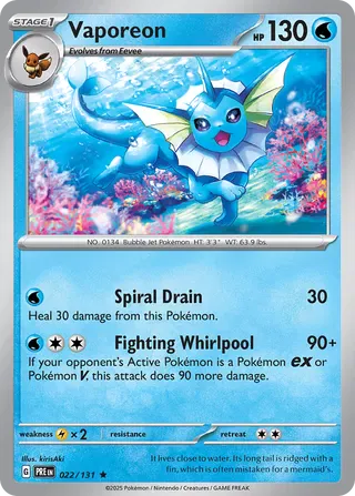 NordicDice Pkm Singles Vaporeon - Prismatic Evolutions Pokemon Card English