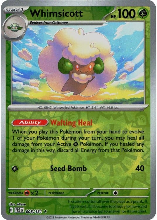 NordicDice Pkm Singles Whimsicott - Prismatic Evolutions Pokemon Card English