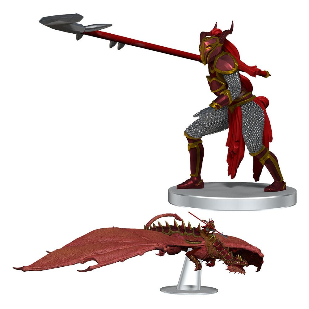 NordicDice rollespilsfigurer D&D Dragonlance pre-painted Miniatures Red Ruin & Red Dragonnel