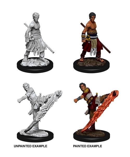 NordicDice rollespilsfigurer D&D Miniatures Unpainted Miniatures Male Half-Elf Monk