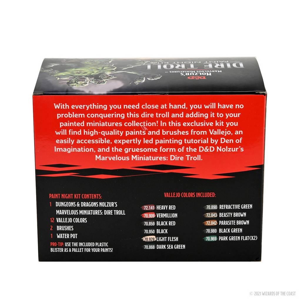 NordicDice rollespilsfigurer Dungeons and Dragons: Nolzur's Marvelous Miniatures - Paint Night Kit #4 Dire Troll
