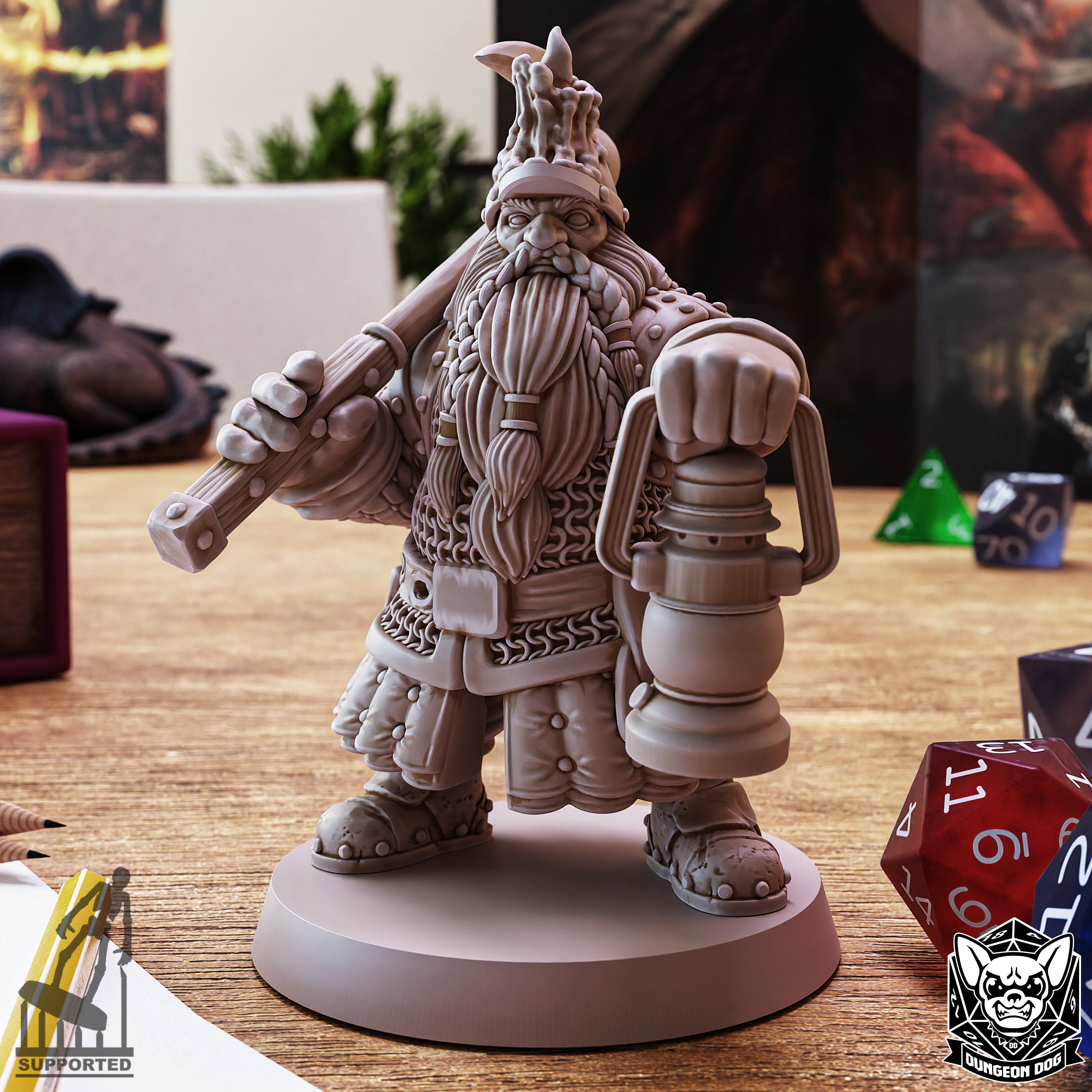 NordicDice rollespilsfigurer Dwarf Miner Unpainted - Custom Mini