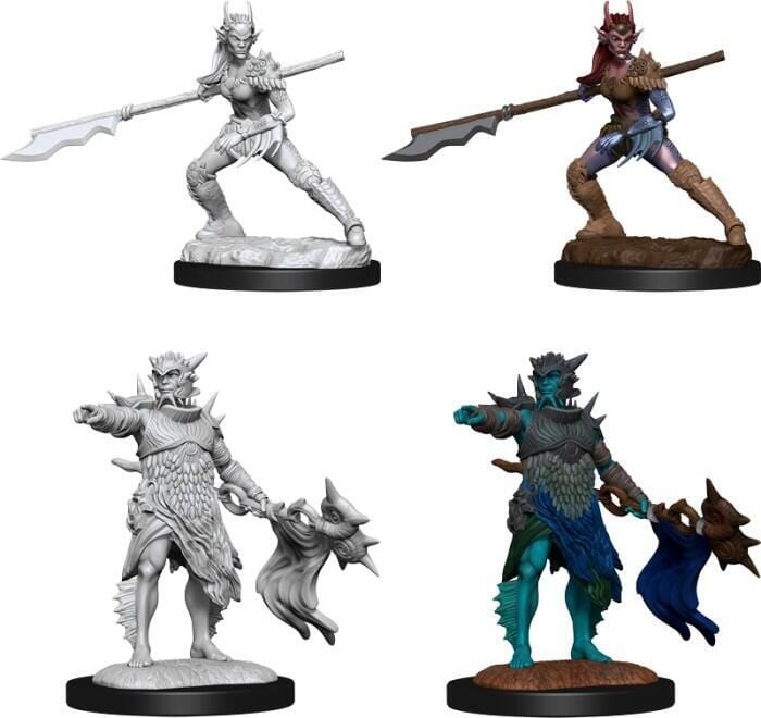 NordicDice rollespilsfigurer MtG Unpainted Miniatures: Coralhelm Commander & Halimar Wavewatch (Merfolk)