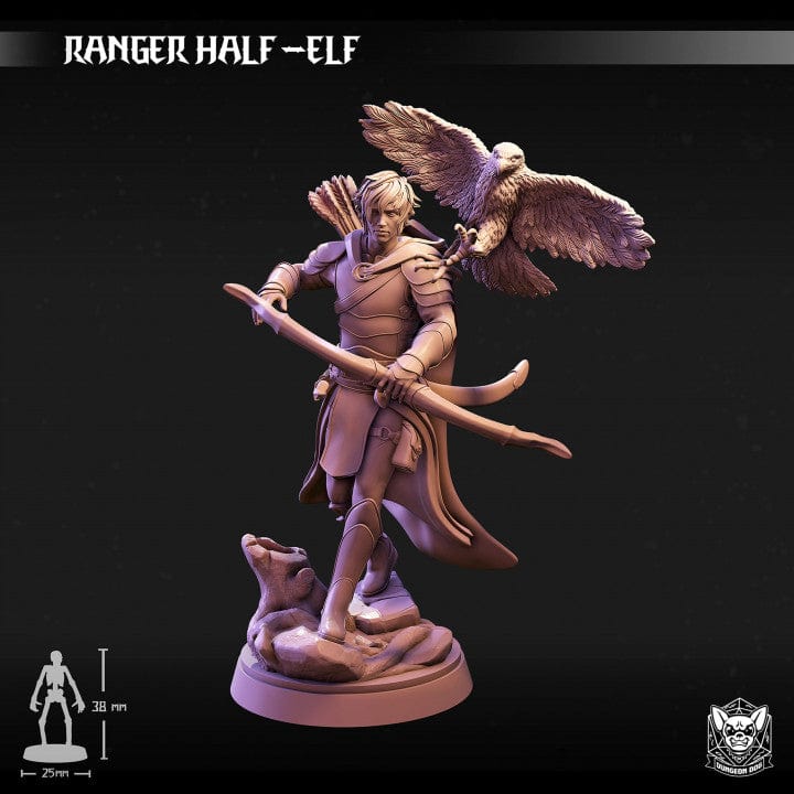 NordicDice rollespilsfigurer Ranger Half Elf Unpainted - Custom Mini