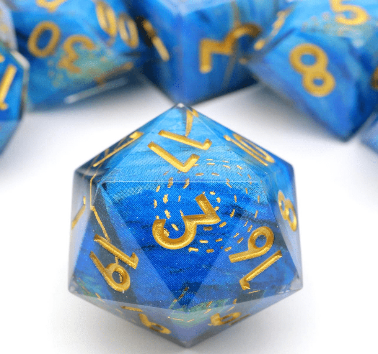 NordicDice Sharp Dice Blue Cosmo - rollespilsterninger dnd