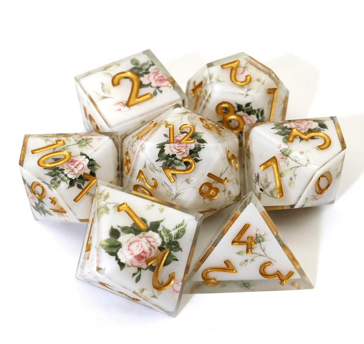 NordicDice Sharp Dice Flower Porcelain - sharp dice rollespilsterninger
