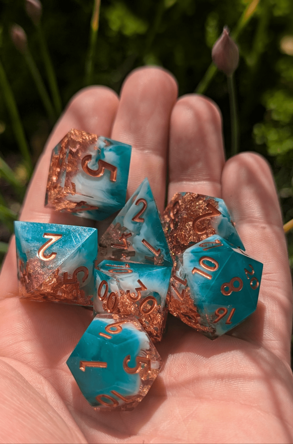 NordicDice Sharp Dice Golden layer water genasi - sharp dice rollespilsterninger