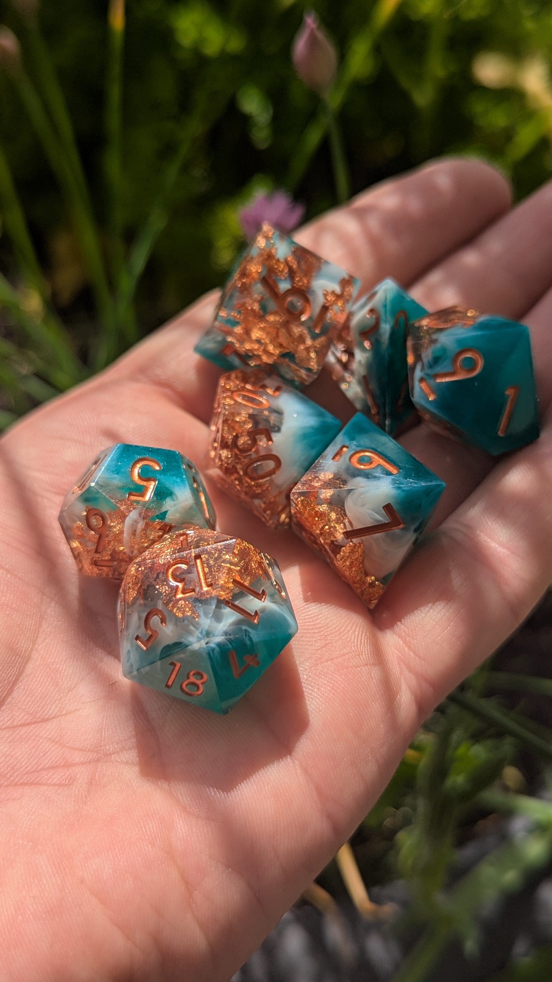 NordicDice Sharp Dice Golden layer water genasi - sharp dice rollespilsterninger