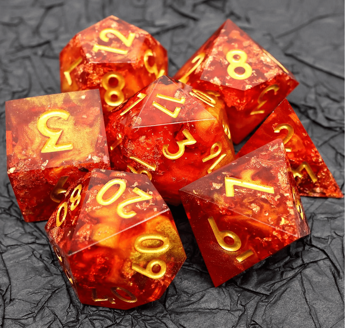 NordicDice Sharp Dice Lava soul dice set