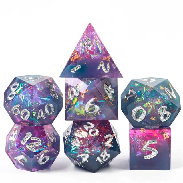 NordicDice Sharp Dice Sharp dice set - Pink & Blå rollespilsterninger