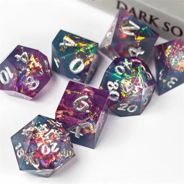 NordicDice Sharp Dice Sharp dice set - Pink & Blå rollespilsterninger