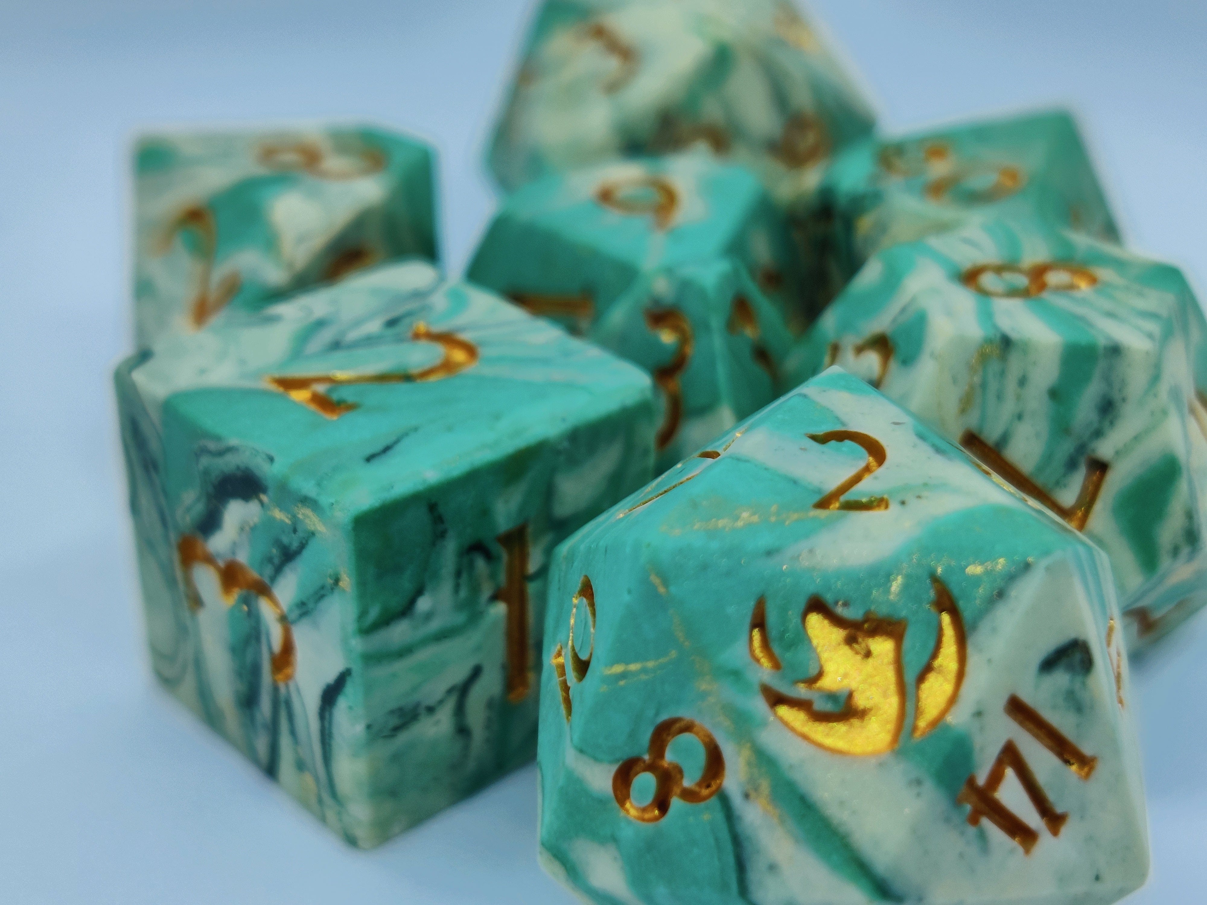 Nordicdice_X_Thydice Nordicdice_& Green marble terningesæt