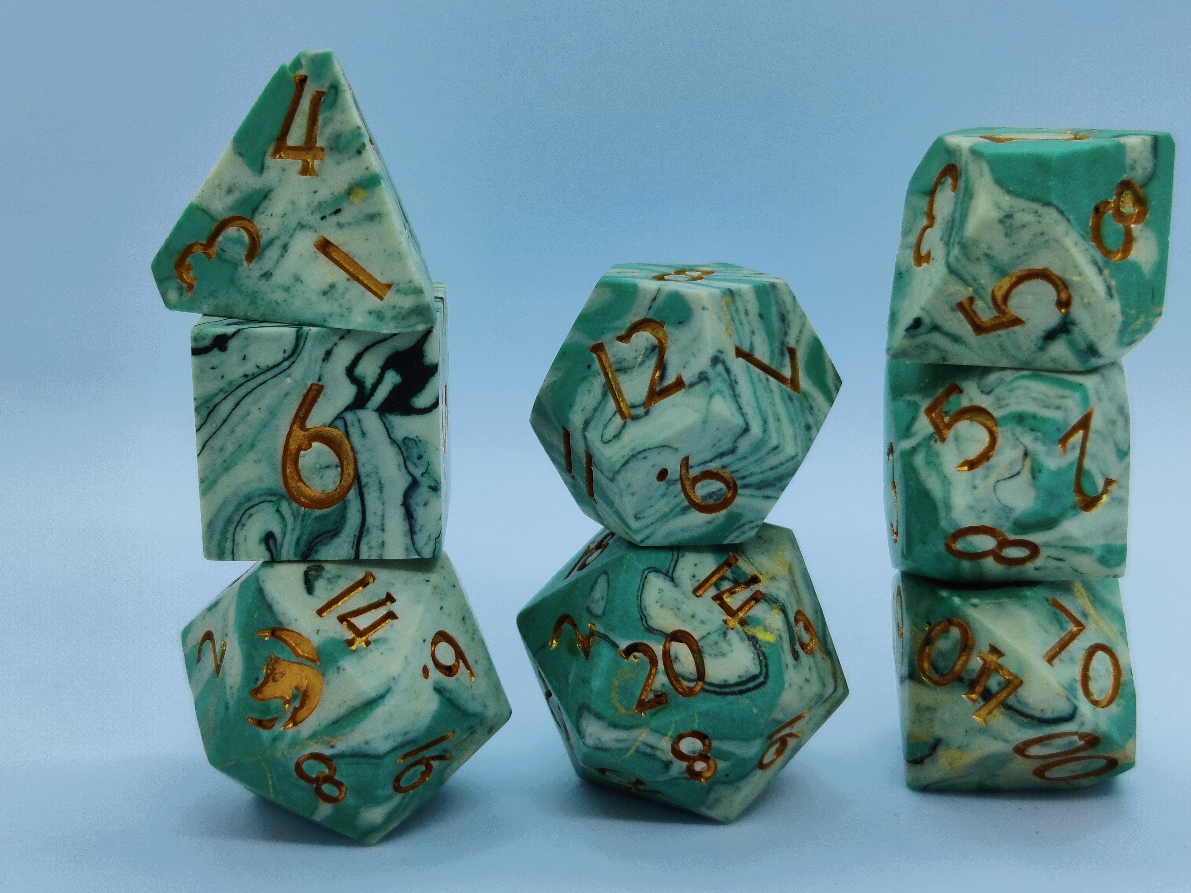 Nordicdice_X_Thydice Nordicdice_& Green marble terningesæt