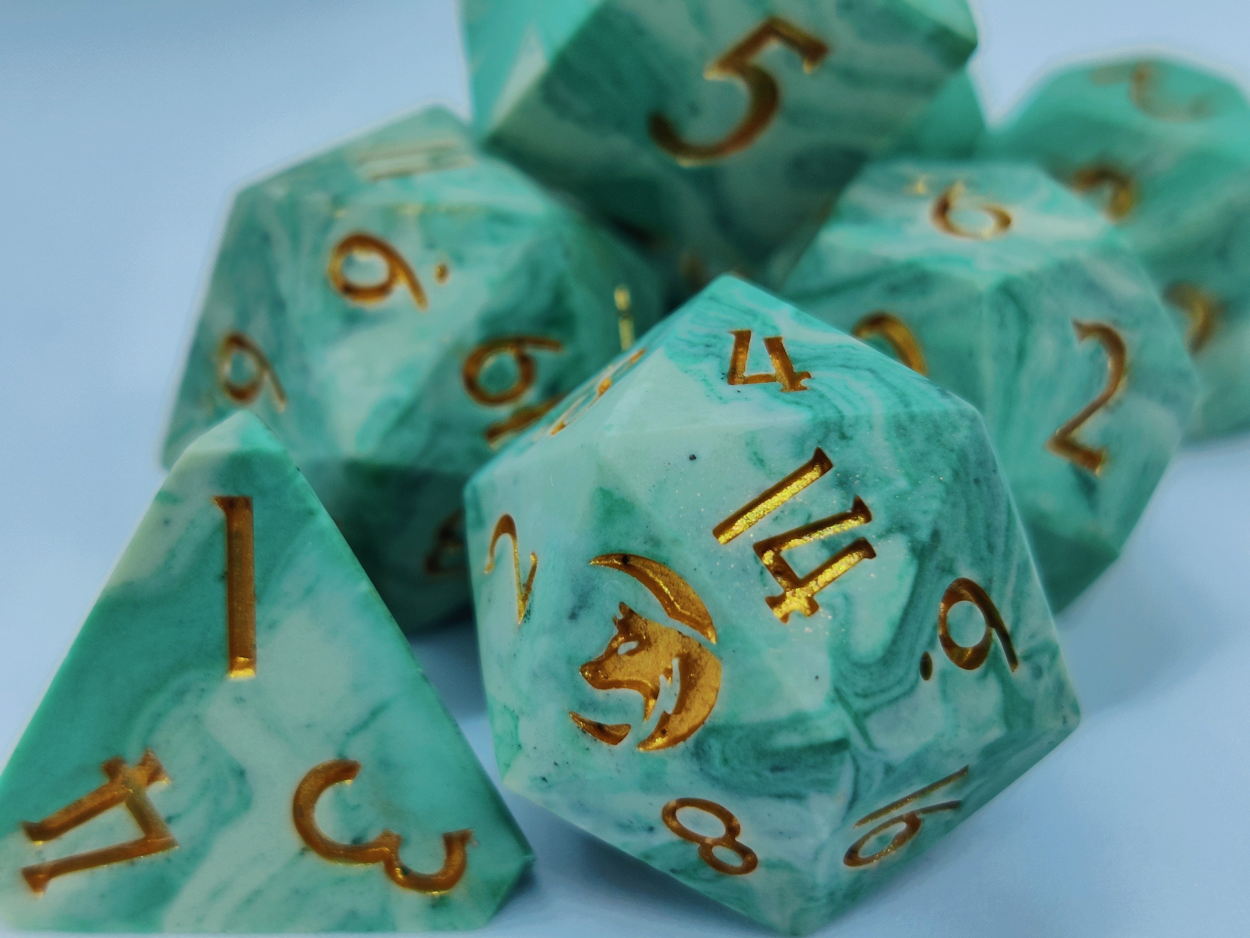 Nordicdice_X_Thydice Nordicdice_& Green marble terningesæt