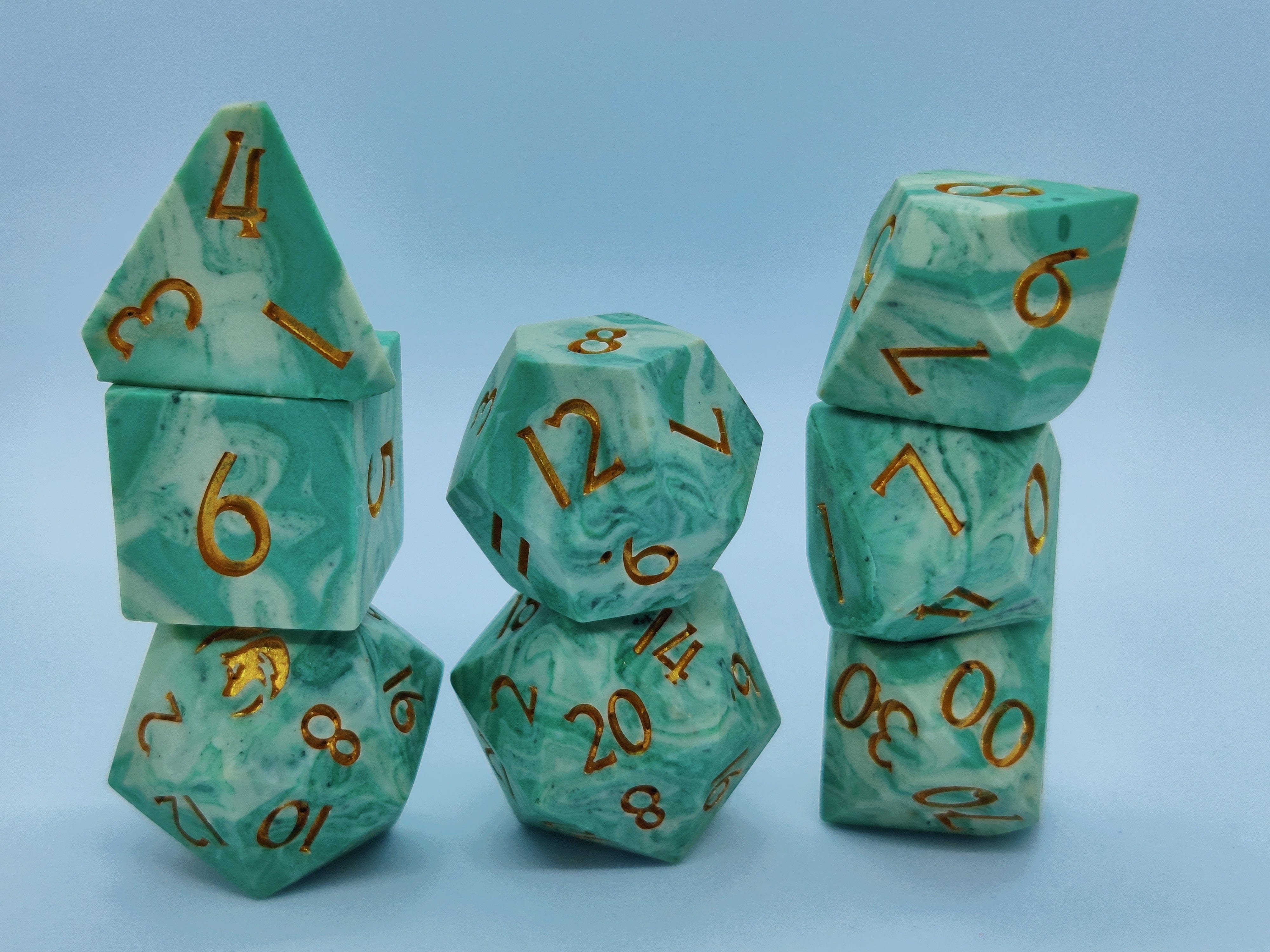 Nordicdice_X_Thydice Nordicdice_& Green marble terningesæt