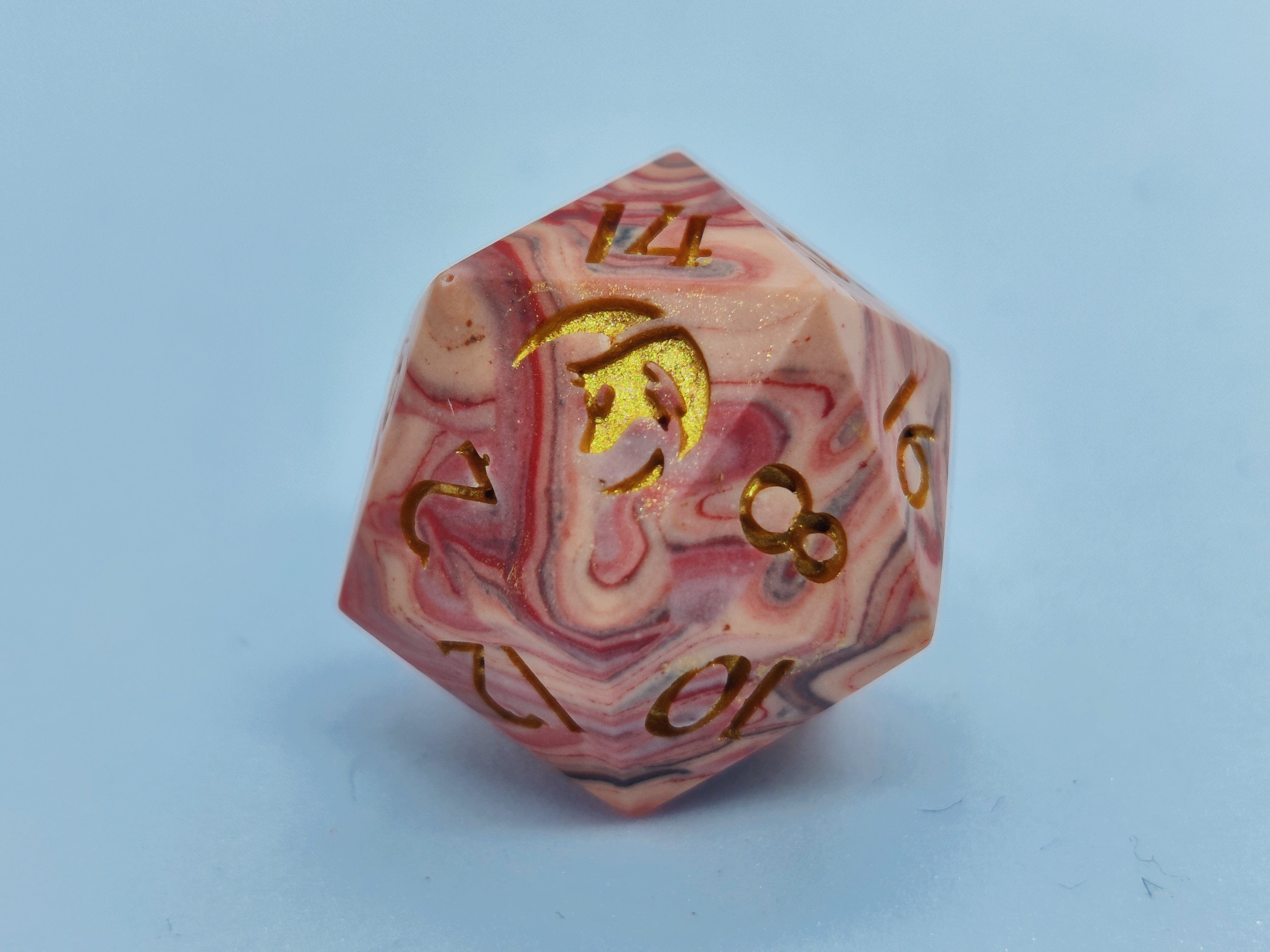 Nordicdice_X_Thydice Nordicdice_& Red marble - Jesmonite terningesæt