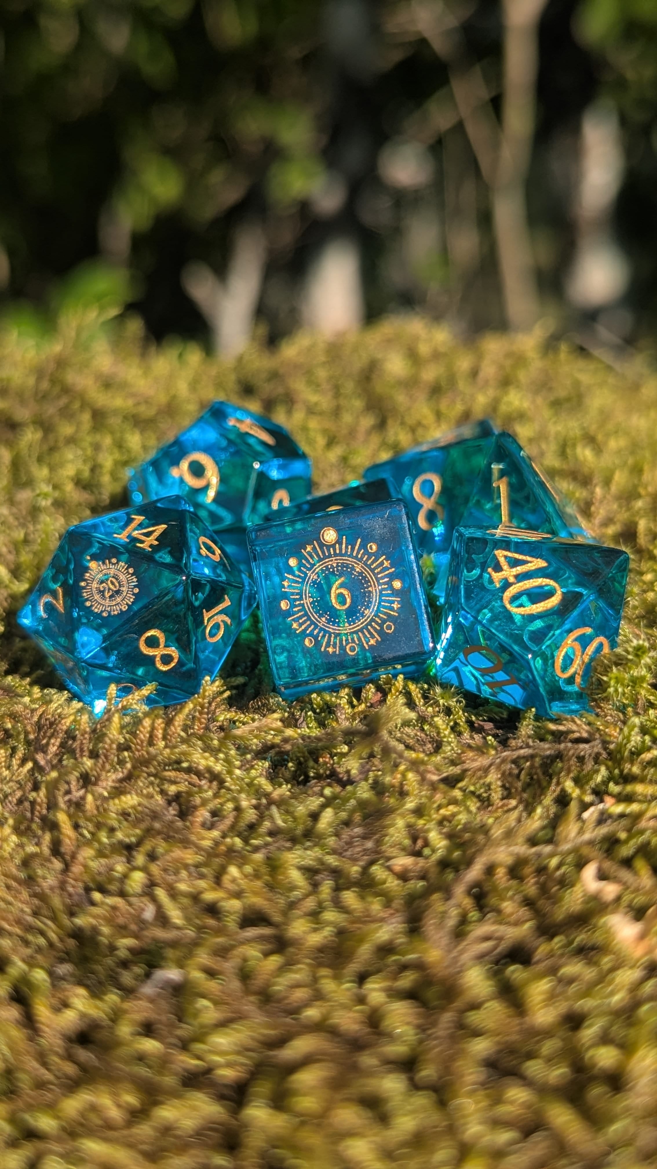 Light Blue ocean - roleplaying dice Exclusive