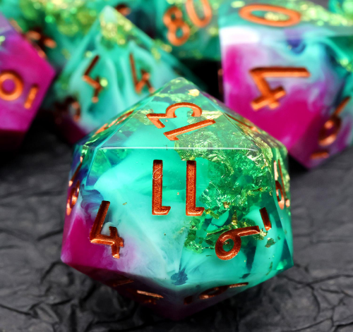 Golden water genasi - sharp dice role playing dice