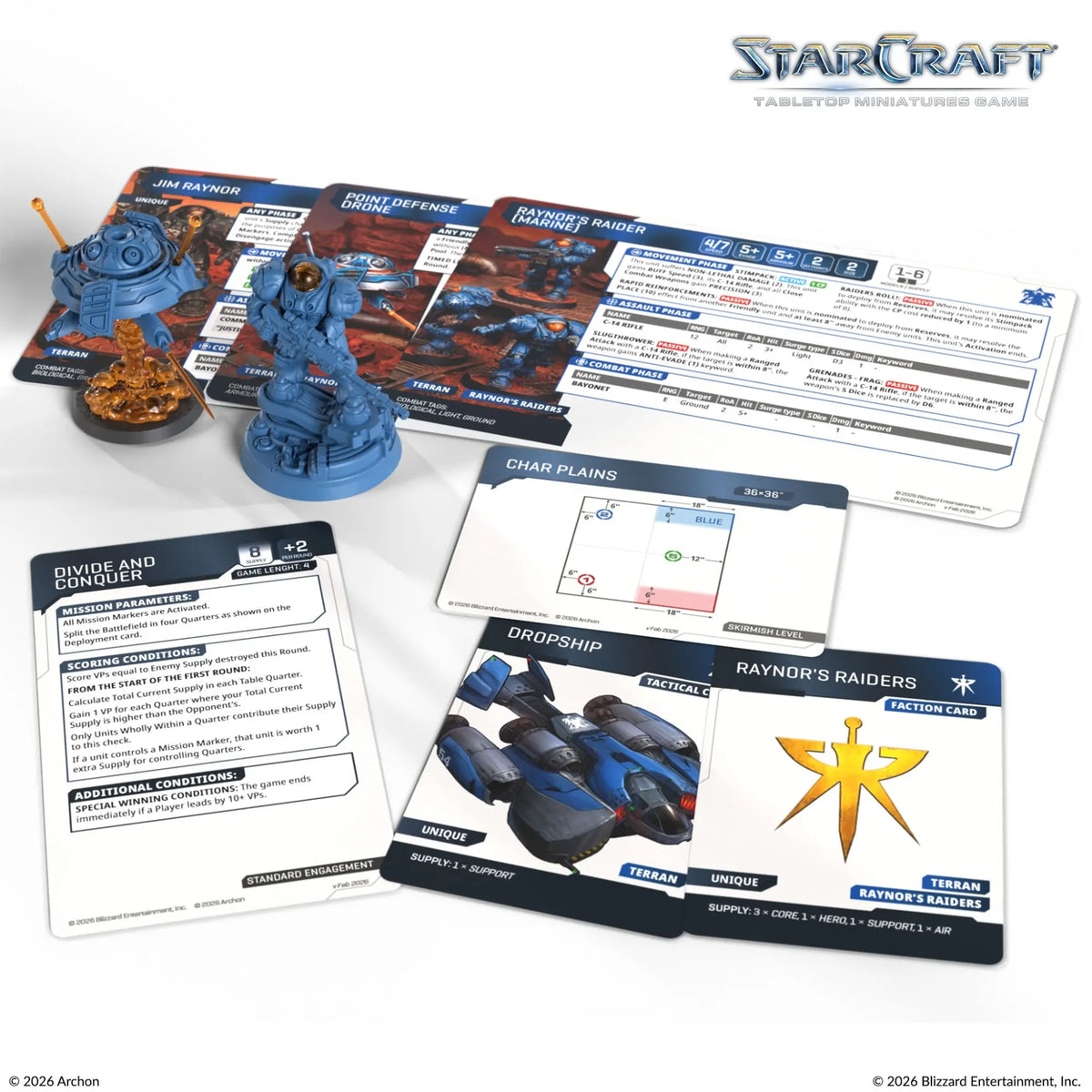 Archon Studio Starcraft StarCraft: The Miniatures Game - Terran - Jim Raynor & Point Defence Drone Hero Expansion Set