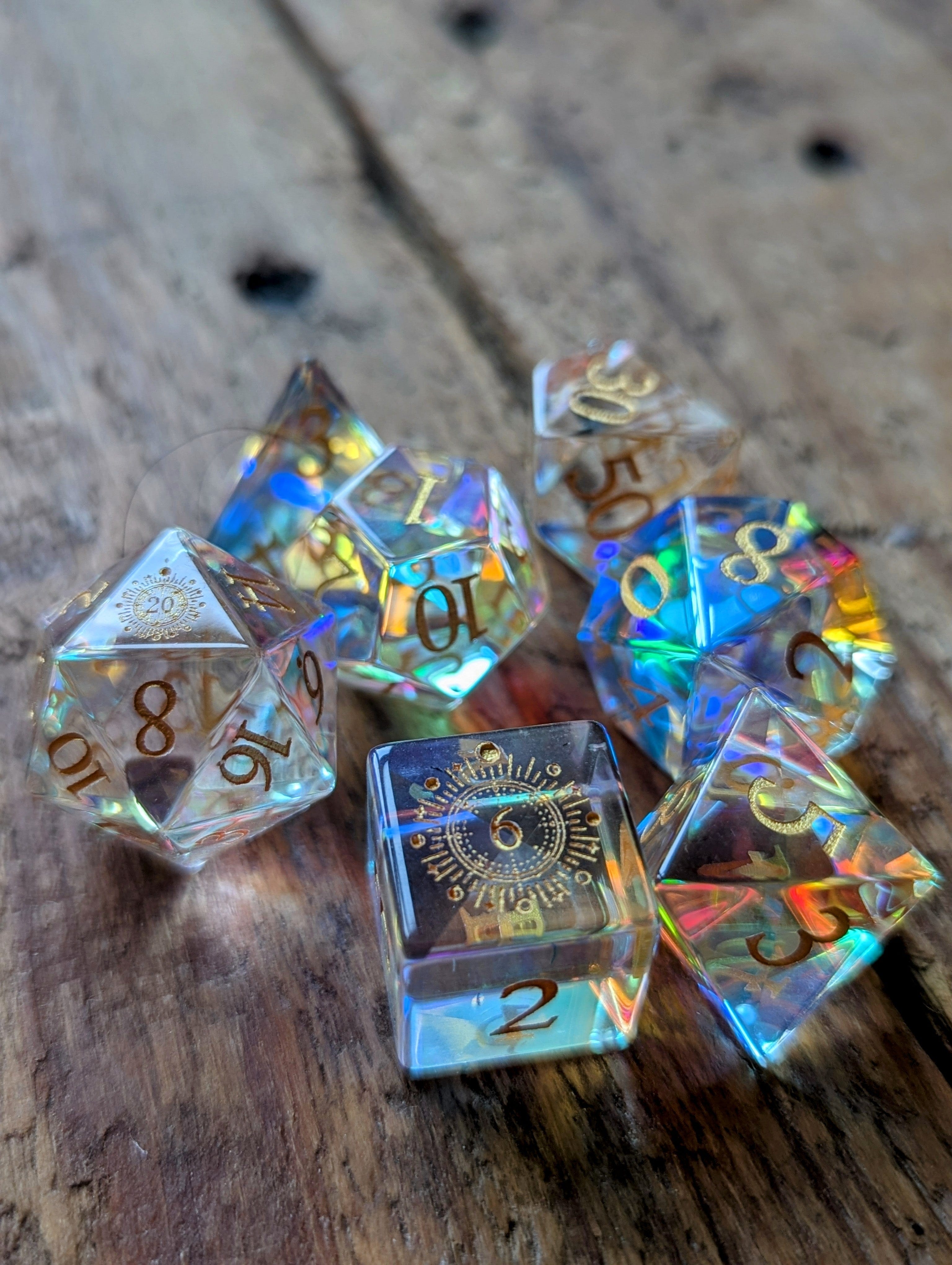 NordicDice Ædelsten og Krystal Chromatic krystalglas - roleplaying dice Exclusive