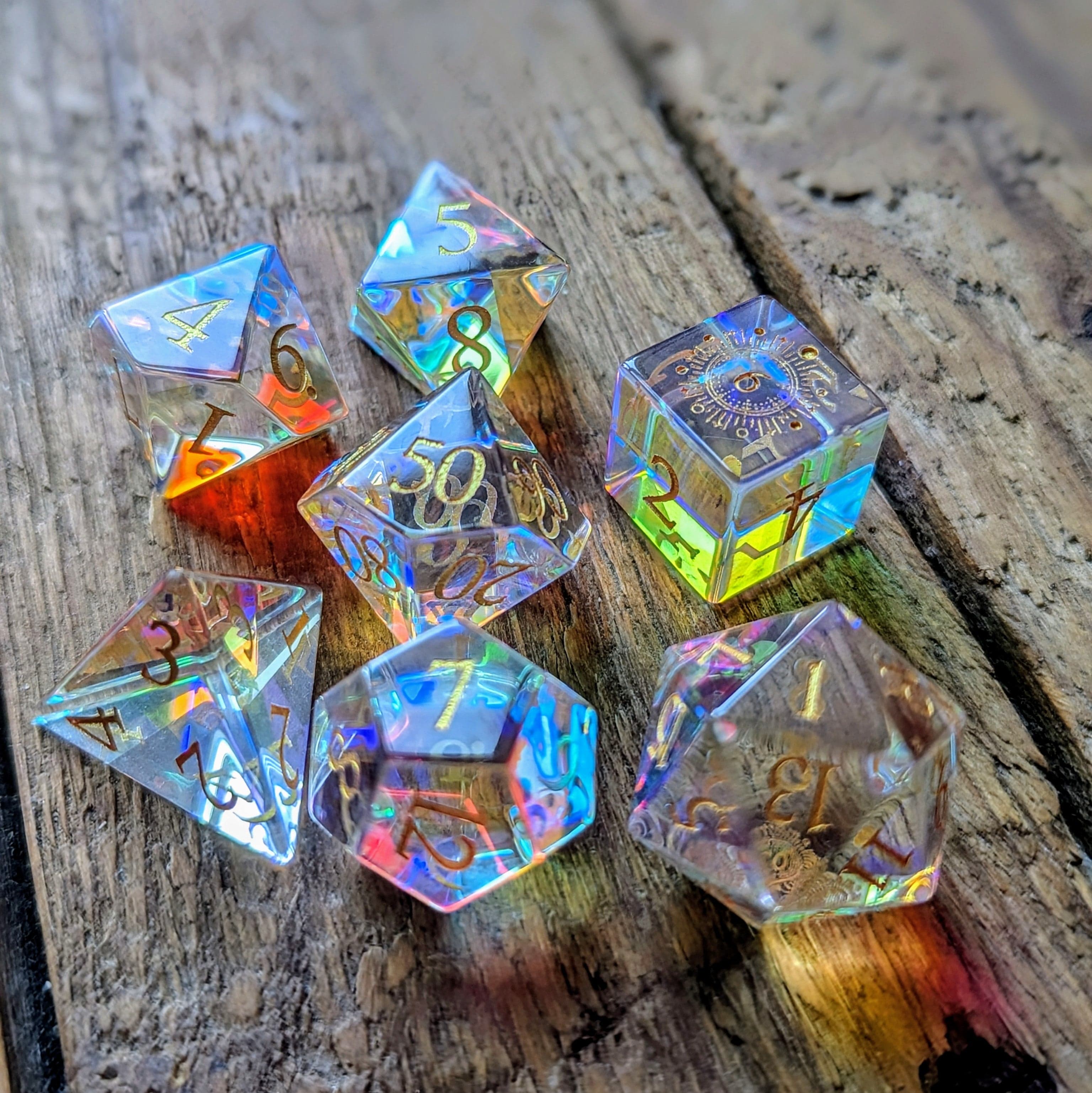 NordicDice Ædelsten og Krystal Chromatic krystalglas - roleplaying dice Exclusive