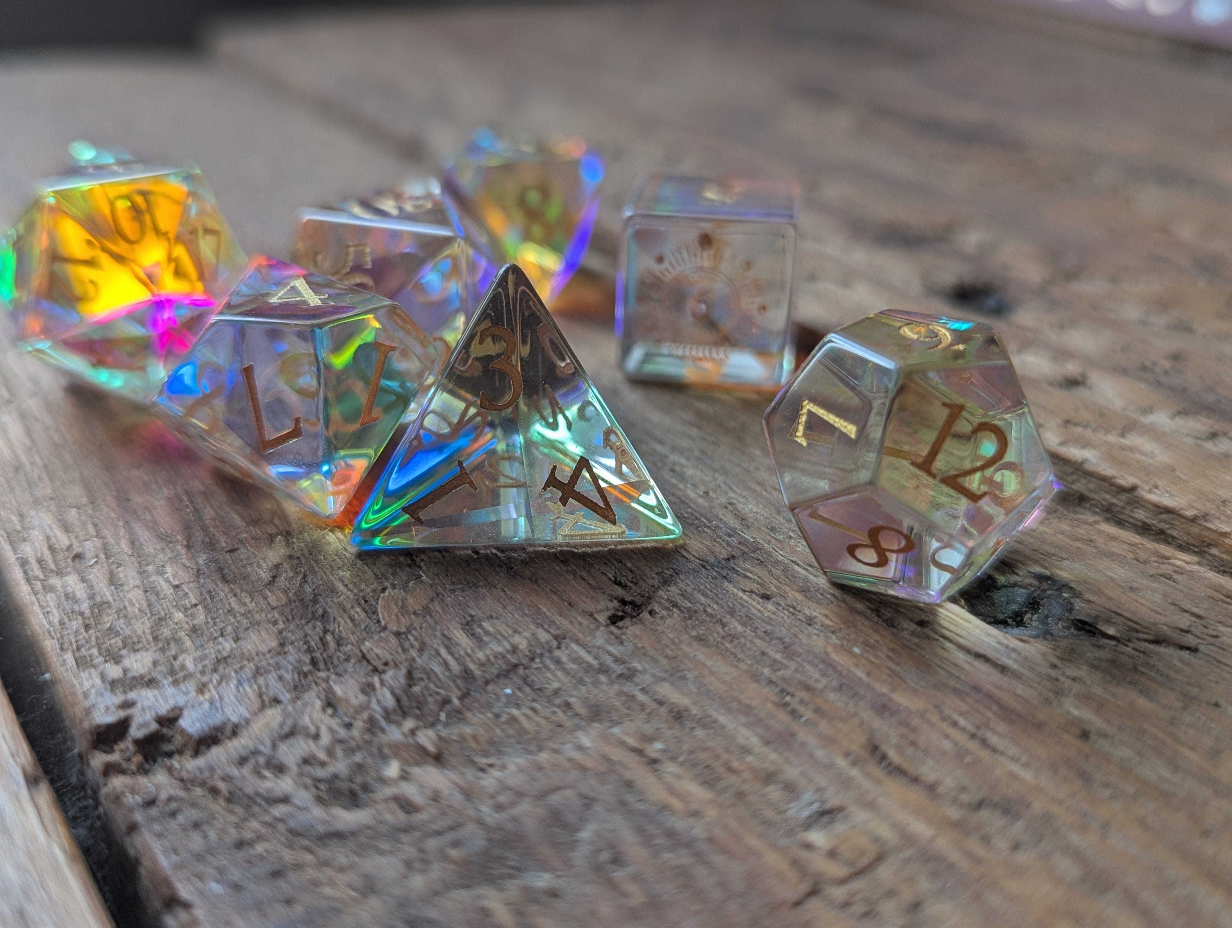 NordicDice Ædelsten og Krystal Chromatic krystalglas - roleplaying dice Exclusive