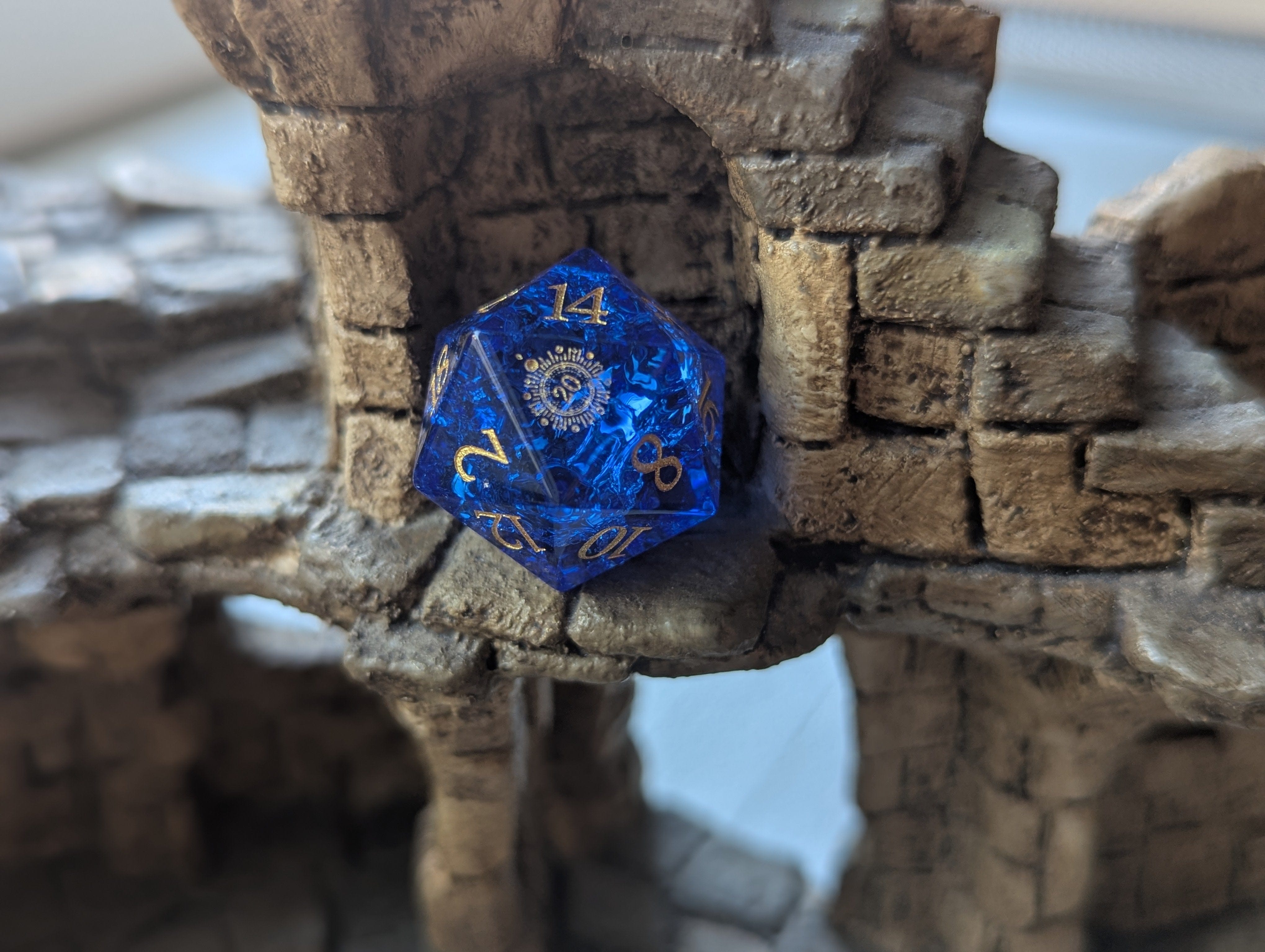 NordicDice Ædelsten og Krystal Crystallised Ocean - roleplaying dice Exclusive